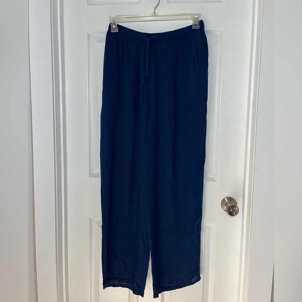 Sostanza Crinkle Fabric High Rise Wide leg pants